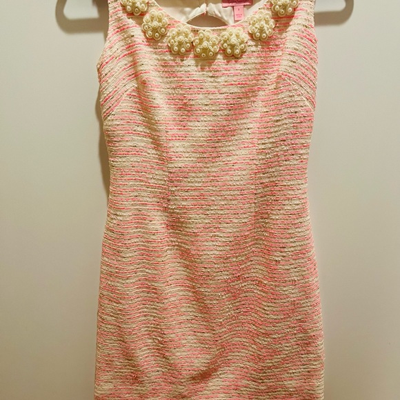 Nina Pink Pearl Tweed Dress | Lilly Pulitzer - Picture 3 of 16